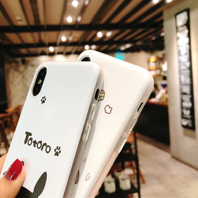 Мультфильм крышка с изображением Тоторо для iPhone X Case &amp плёнка из закалённого
