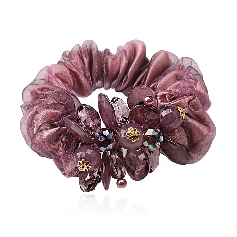 Женская резинка для волос M MISM эластичная с цветком и стразами - купить по