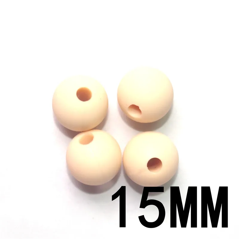 11Navajo White Fkisbox, 100 шт., 15 мм, Круглый Силиконовый Прорезыватель для зубов, бисерный, без бисероплетения, Детские Прорезыватели, ожерелье, аксессуары, детские соски, цепочки, силиконовые бусины - Цвет: 11Navajo White