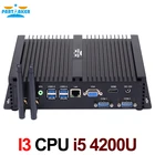 Мини-ПК, i5 4200U, 4K HD HTPC, без вентилятора, 24 часа работы, 2 COM, HDMI, VGA, двойной дисплей, 300 Мбитс, Wi-Fi