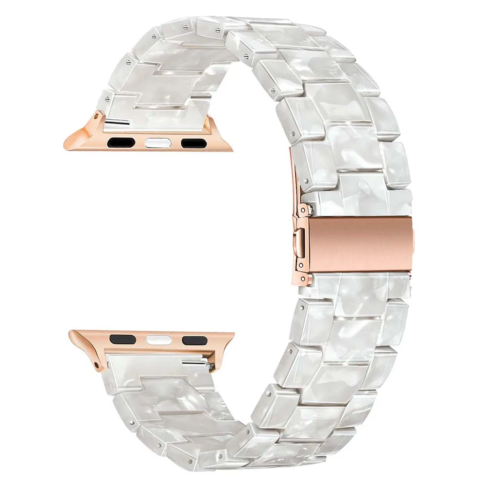 Ремешок для часов iWatch Apple Watch SE Series 6 5 4 3 2 1 44/42/40/38 мм браслет из Жемчужной Смолы со