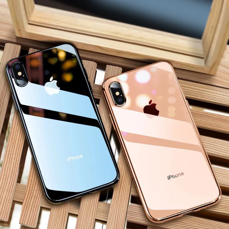 Для iPhone 6S Чехол для X 7 6 8 Plus чехол XS Max прозрачная красочная рамка ТПУ задняя крышка