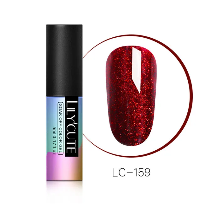 LC-159 LILYCUTE Блестящий Гель-лак для ногтей 5 мл замачиваемый УФ гель для ногтей лак Полупостоянный гель лак праймер маникюрный лак - Цвет: LC-159