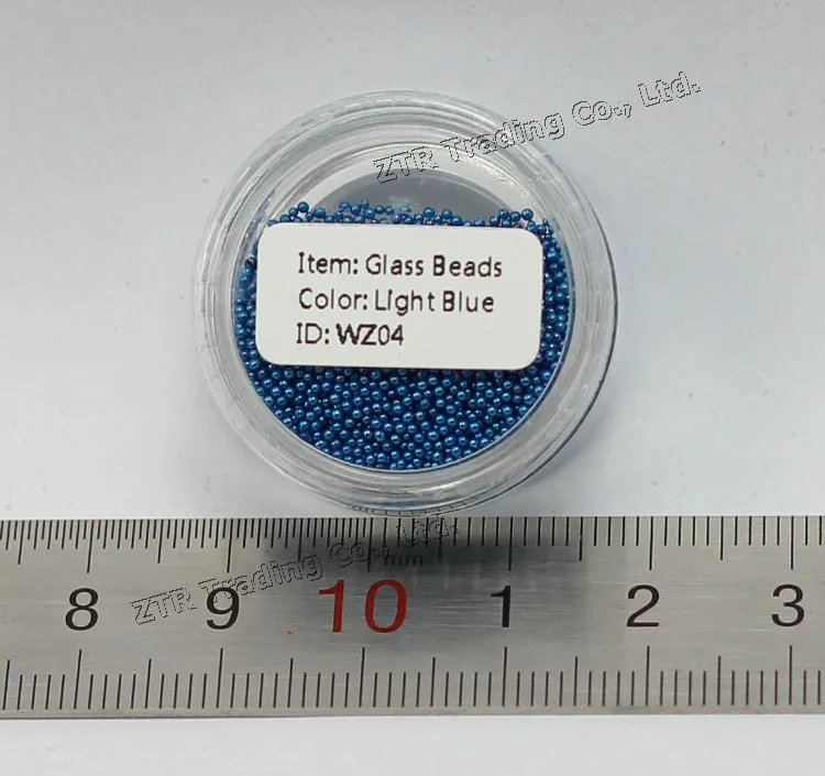 1 горшок ногтей икра в 20 Цвета Micro Стекло Бусины 3D Дизайн ногтей Аксессуары Инструменты для маникюра модные Дизайн Гвозди горный хрусталь DIY эмаль - Цвет: WZ04 Light Blue