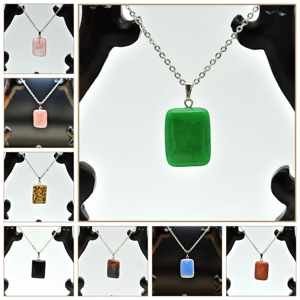 Yumten натуральный кристалл кулон драгоценный камень Шарм ожерелье Mujer Bijoux Femme