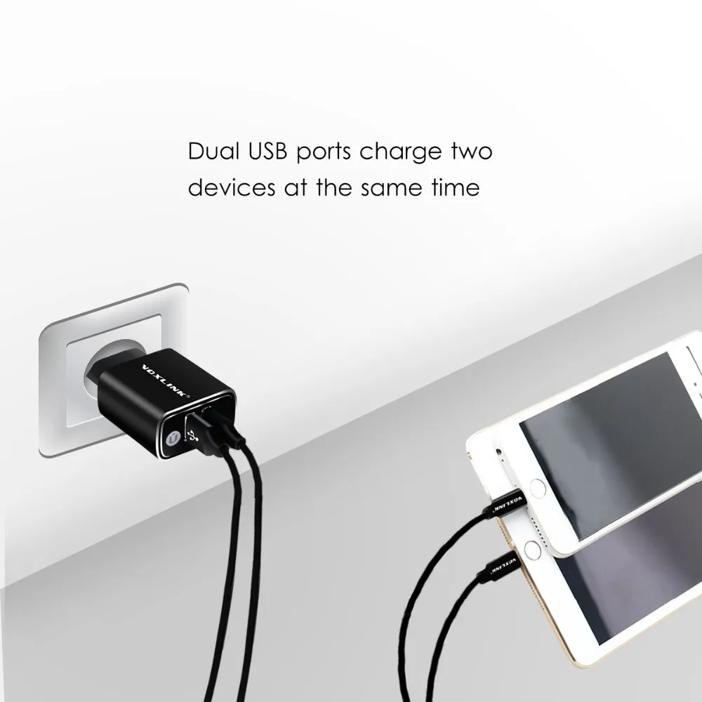 VOXLINK 3.1A Dual USB Wall Зарядное устройство 2 Порты и разъёмы 15 Вт ЕС Plug Быстрый Мобильный
