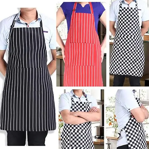 

1Pc Women Men Cooking Chef Kitchen Restaurant Bib Apron Dress with 2 Pockets Gift