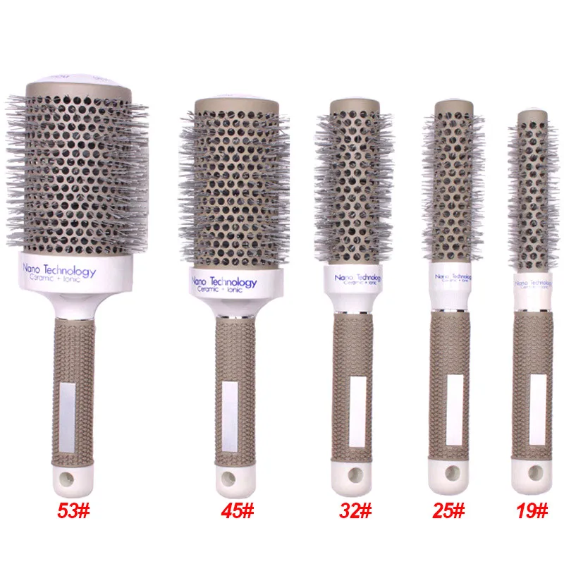5 размеров щетка для волос термальная Керамическая ионная круглая бочка Расческа