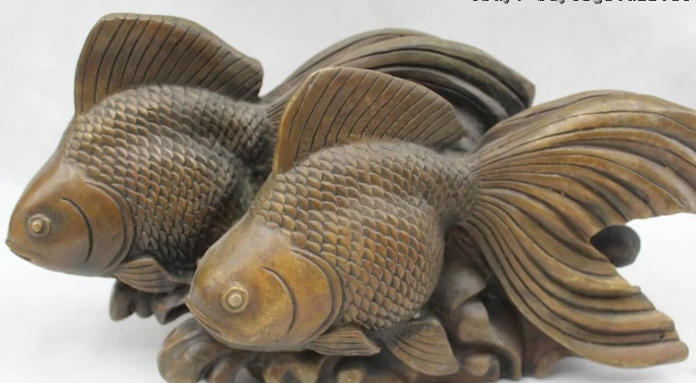 7 &quotКитай Китайский фэн шуй бронзовые счастливые реалистичные две статуя