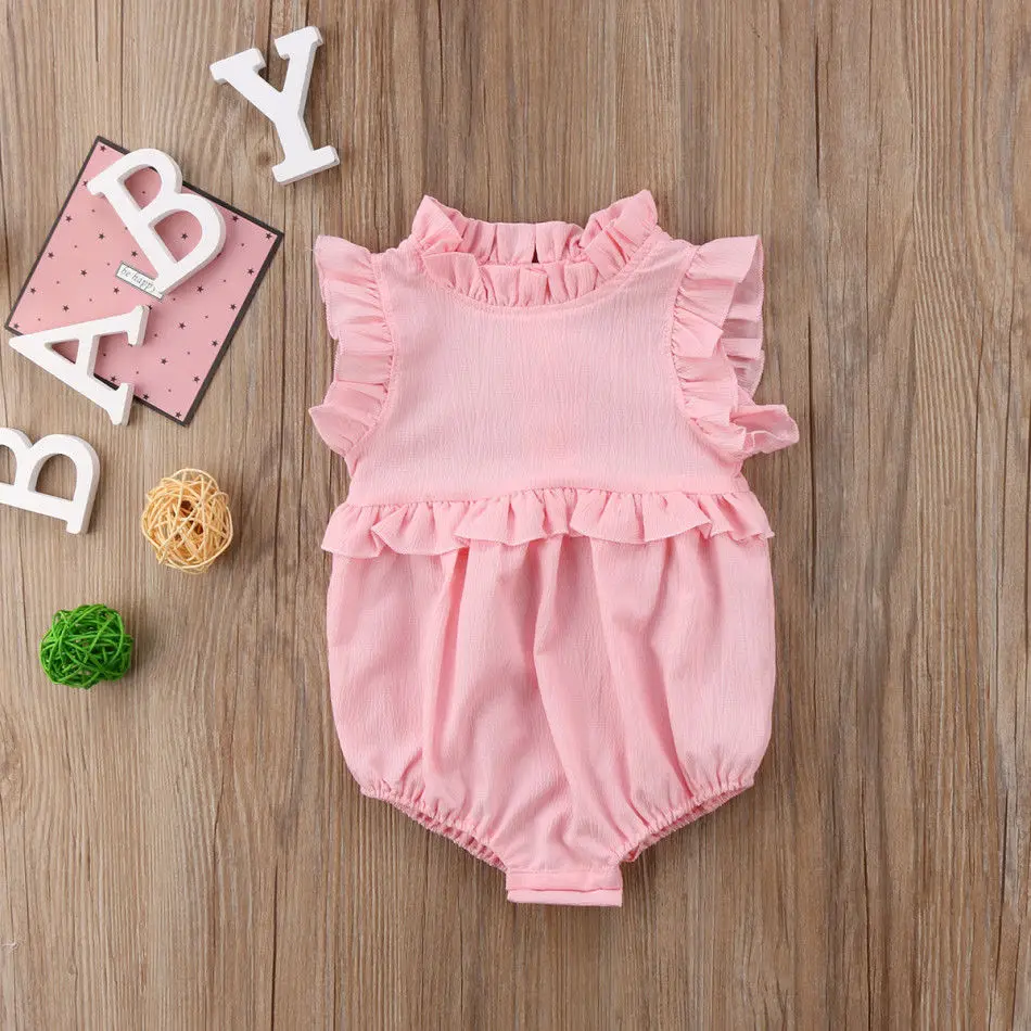 Комбинезон без рукавов с оборками для новорожденных 2020|sleeveless romper|infant baby girl romperromper