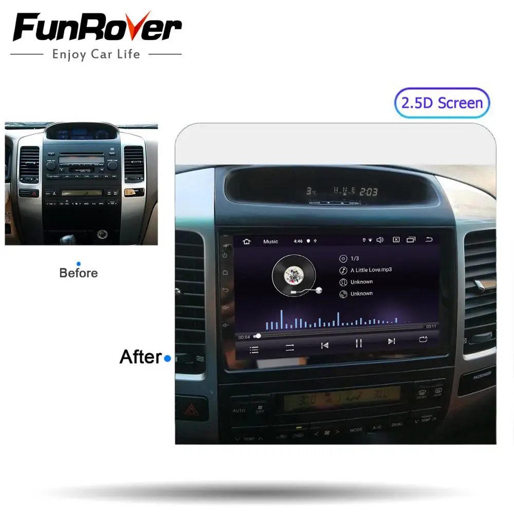 Штатное Головное устройство For Toyota Land Cruiser Prado 2003-2009 GPS Android 9.0 магнитола автомагнитолы Андроид для Тойота Ленд Крузер Прадо 3 J120 аксессуары штатная магнитола автомобильная мультимедиа
