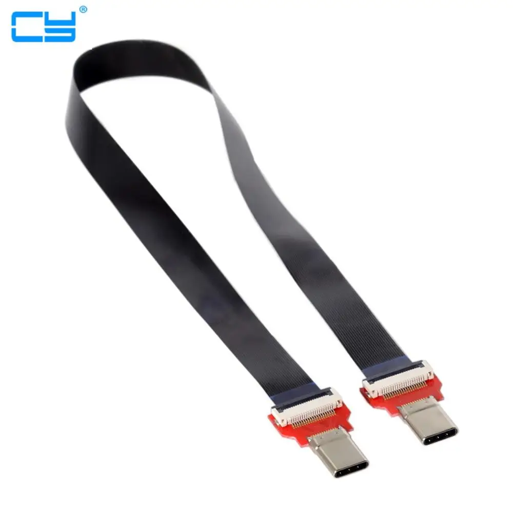 

Плоский USB-кабель FPC 3,1 типа C диаметром 20 см для передачи данных от мужчины к мужчине для Mac VR, ноутбука, телефона и накопителя