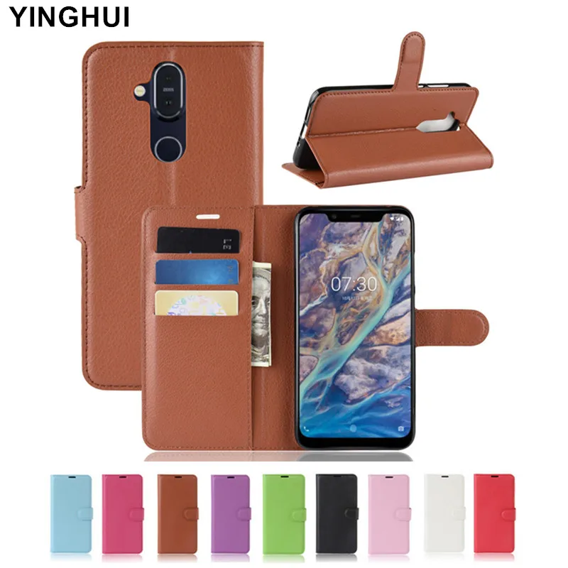 Для Nokia 7 1 плюс Чехол 6 18 дюймов кошелек PU кожаный чехол для Coque флип с подставкой