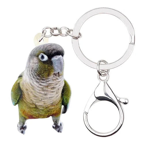 Bonsny акриловые милый зеленый-Чик Conure птица подарочная упаковка кольца украшения со стразами в виде животных для Для женщин подарок для девочек украшения - Цвет: Multicolr