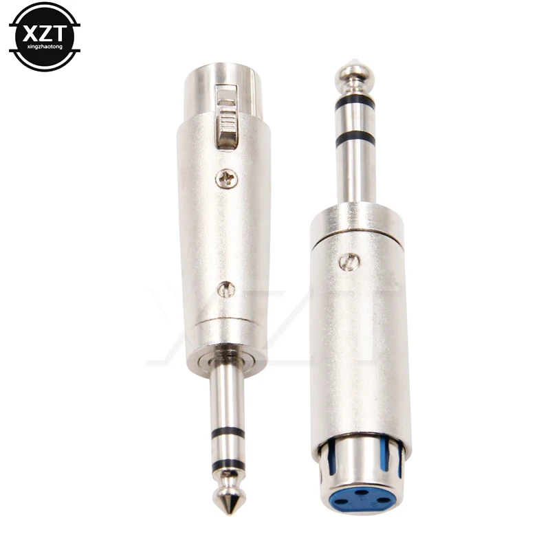 

Hot Sale Nickel plated 3Pin XLR Female Jack to 1/4" 6.35mm Male Plug Stereo Microphone Adapter Audio connector