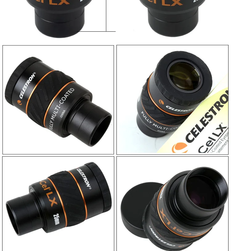 Окуляр Celestron X-CEL LX 2,3 мм 5 мм 7 мм 9 мм 12 мм 18 мм 25 мм широкоугольный телескоп 60 градусов планетарный окуляр туманности 1,25"