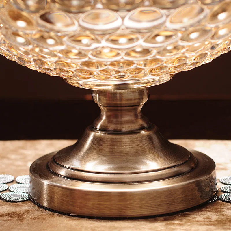 

European glass compote ornaments jewelry fashion suit Home Furnishing living room coffee table fruit dish wedding gift
