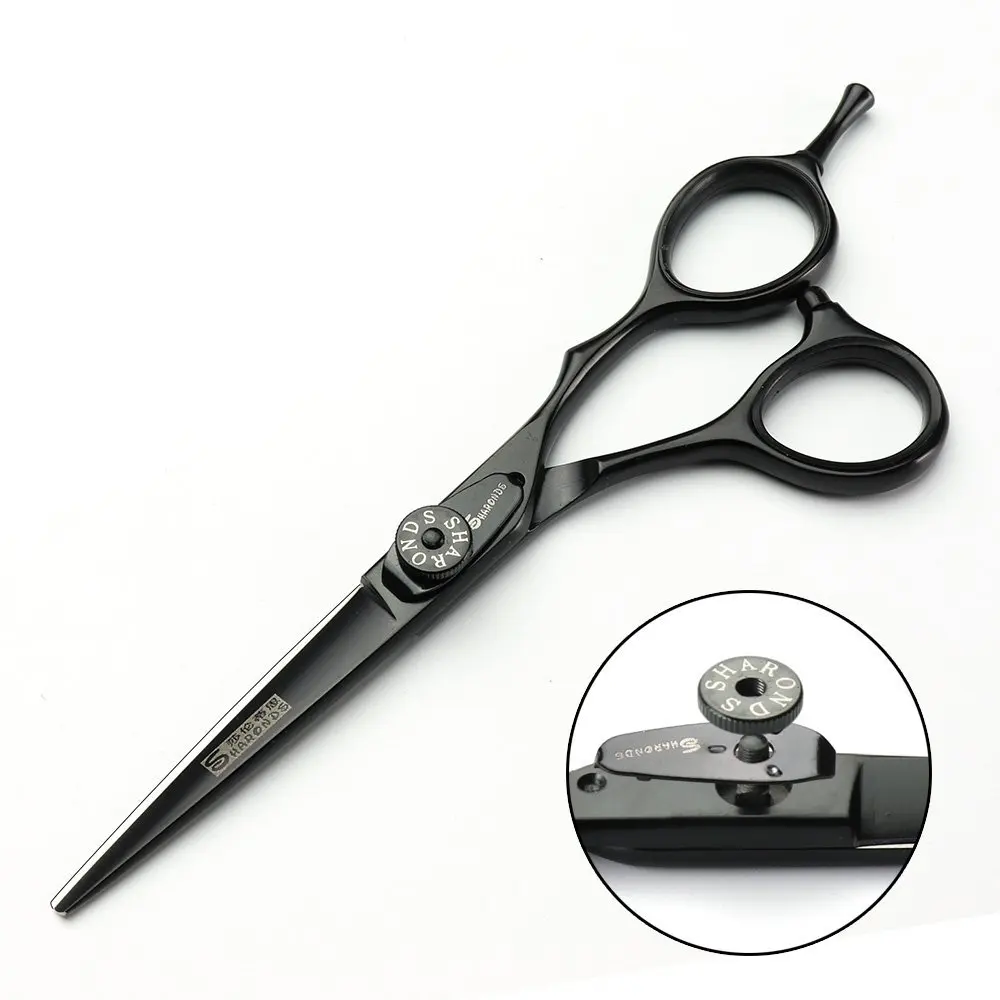 Cutting scissors 6 дюймов черный Япония 440c импортные Профессиональные Парикмахерские ножницы набор парикмахерских инструментов Парикмахерская бритва Парикмахерские филировочные ножницы - Цвет: Cutting scissors