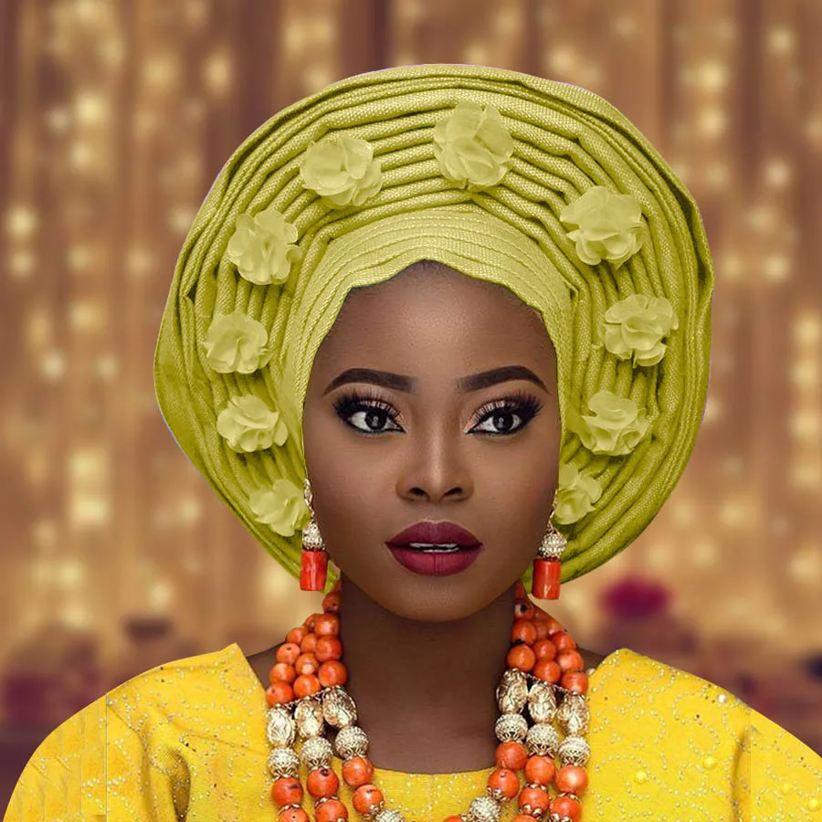 Новый дизайн aso oke головной убор для женщин Африканский стиль нигерийская мода