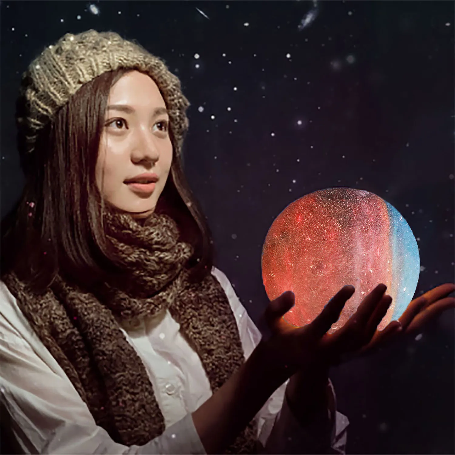 BORUiT 3D принт светодиодный светильник Луны 16 цветов Сенсорная Галактическая лампа дистанционное управление перезаряжаемый PLA ночник на заказ креативный подарок