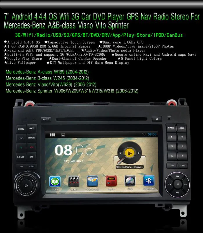 7 &quotHD Android 8 1 OS автомобильный dvd-плеер для Mercedes Benz GPS Nav Радио Стерео Bluetooth ТВ Wifi 3G