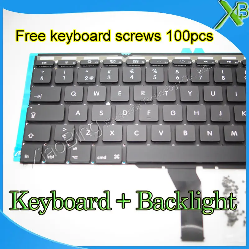 Новая шведская клавиатура SE с подсветкой и винтами для клавиатуры 100 дюйма MacBook Air