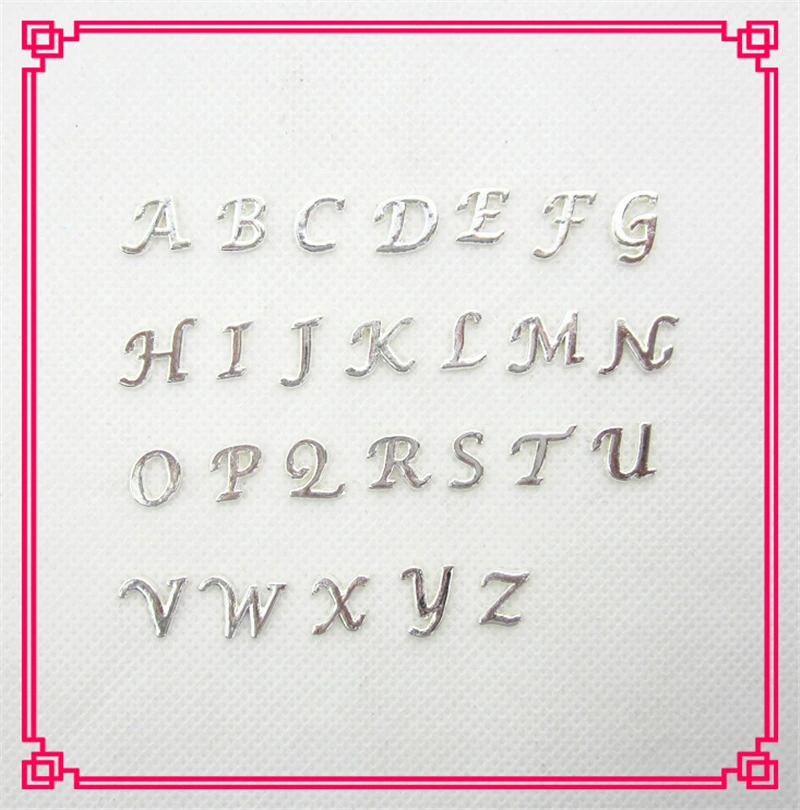 

Hot selling 26pcs mix silver A-Z 26 alphabet letters floating charms living glass memory floating pendant lockets