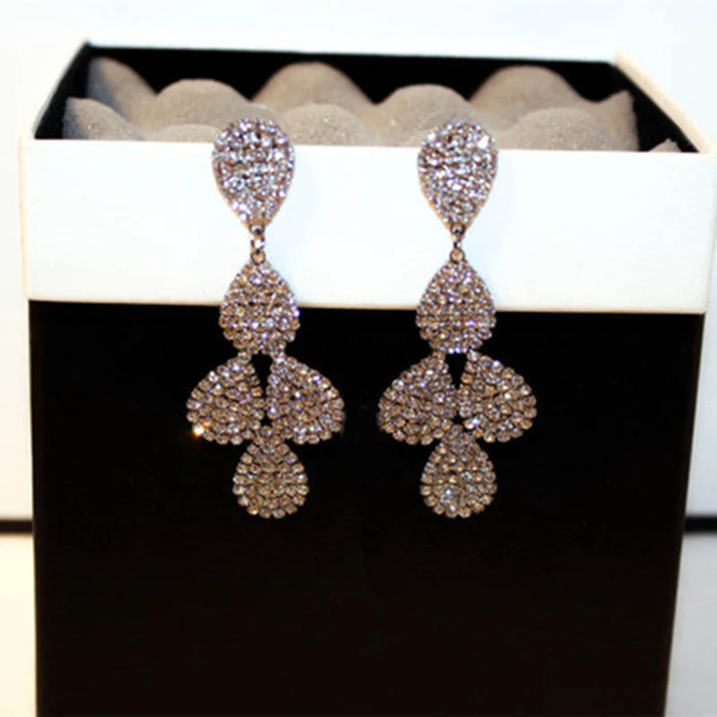 Большие длинные висячие серьги Charmwin новые модные брендовые Роскошные Стразы для