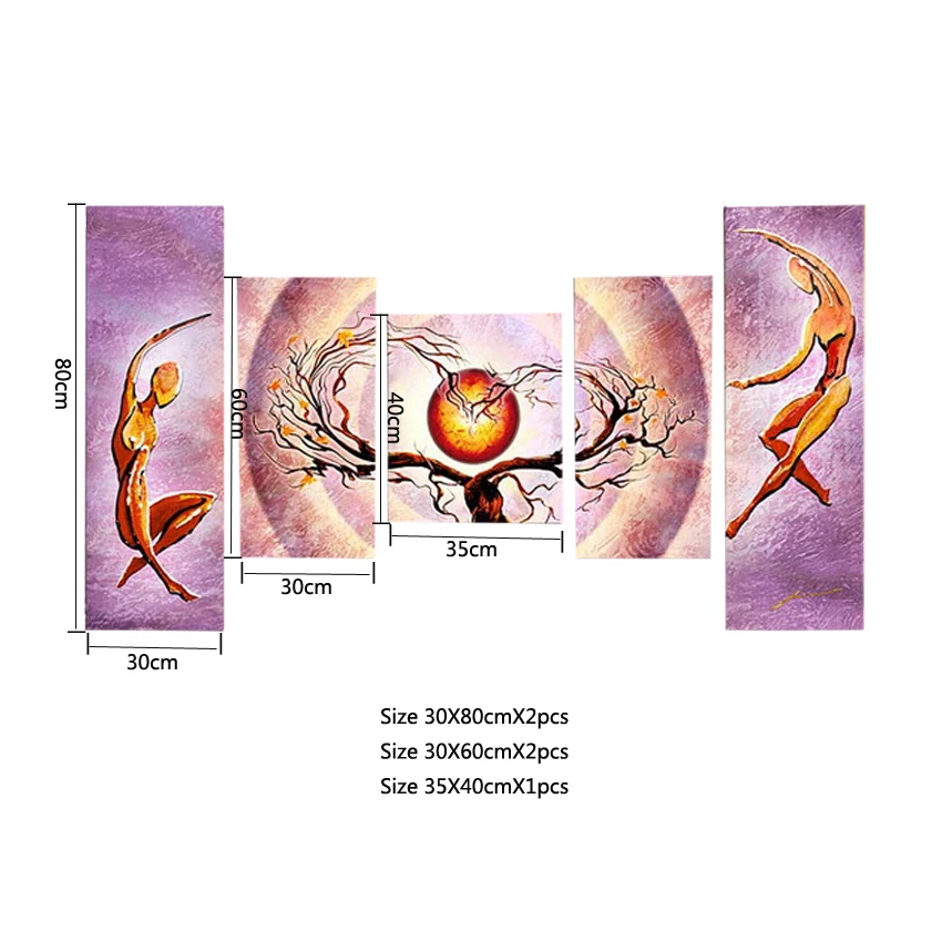 5 шт. набор для рисования на холсте без рамки | Дом и сад