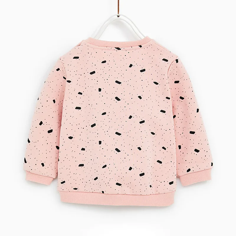 Little Maven/новая осенне-весенняя одежда для детей; милые розовые хлопковые повседневные толстовки с длинными рукавами и круглым вырезом и вышивкой в виде кота для девочек