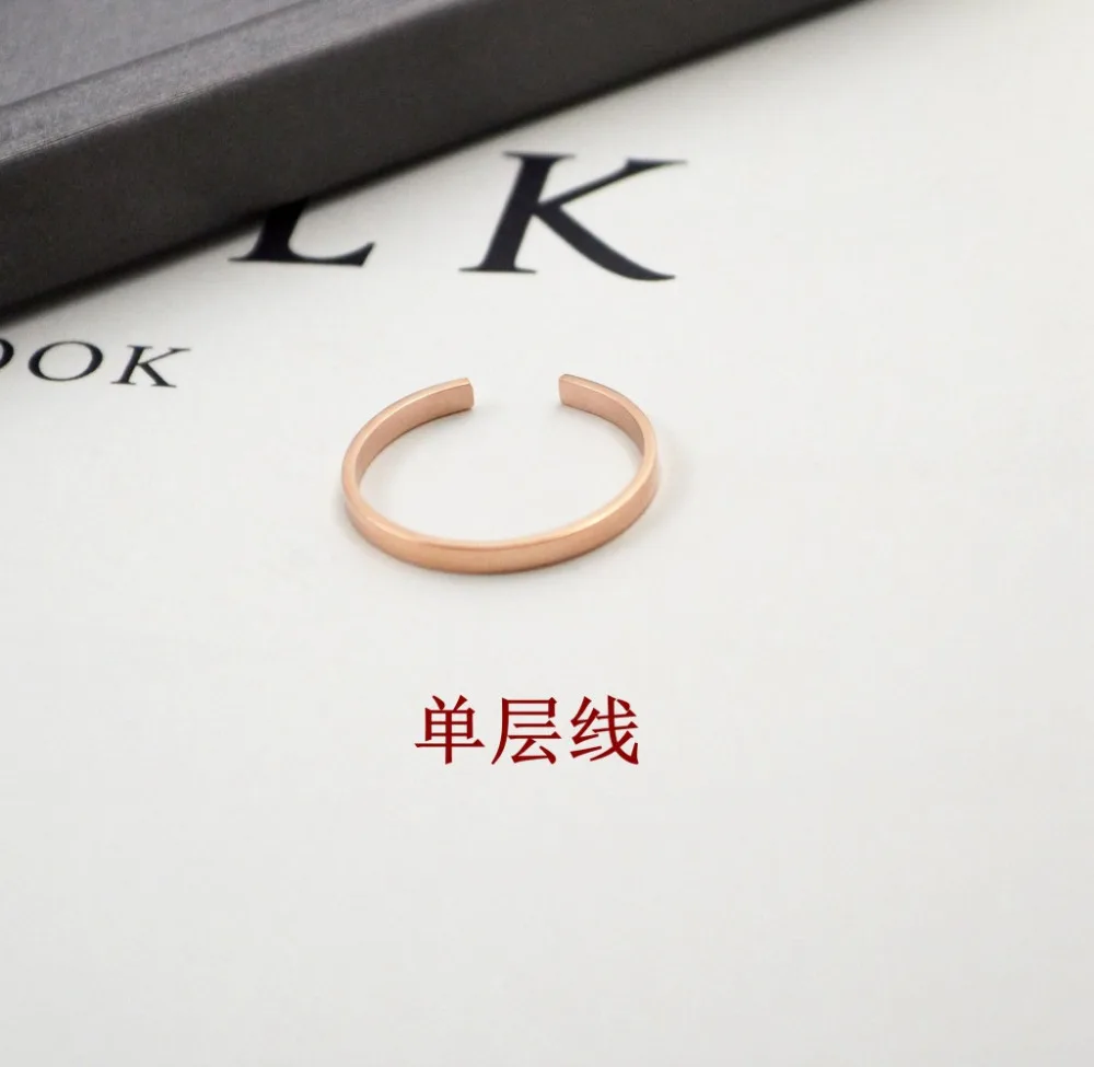 Розовое золото из нержавеющей стали Открытое кольцо для меня и женщин|Кольца| |