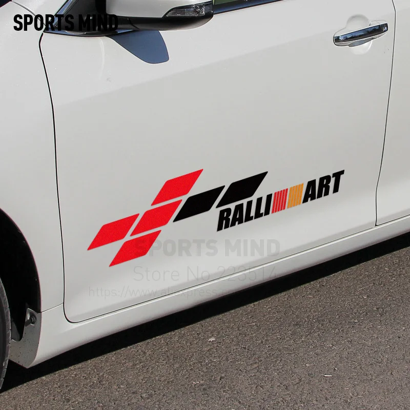 3 пары спортивных наклеек на дверь автомобиля для раллиарта Mitsubishi Outlander Asx Lancer Pajero