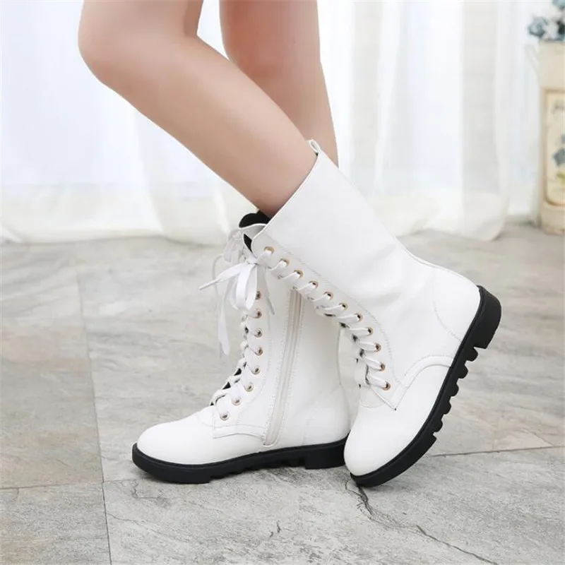 Осень зима 2019 новые ботинки для девочек детские высокие из натуральной кожи