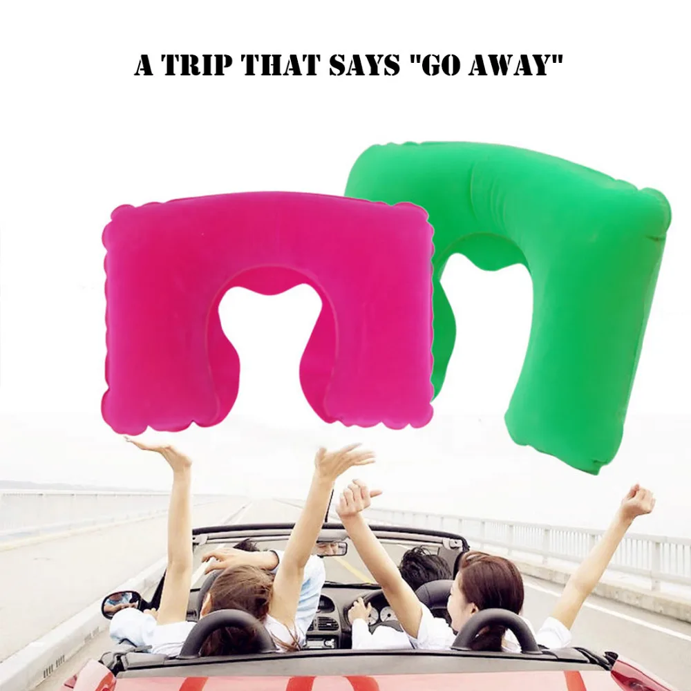 Портативная U образная подушка для шеи дорожная надувная Автомобильная маска