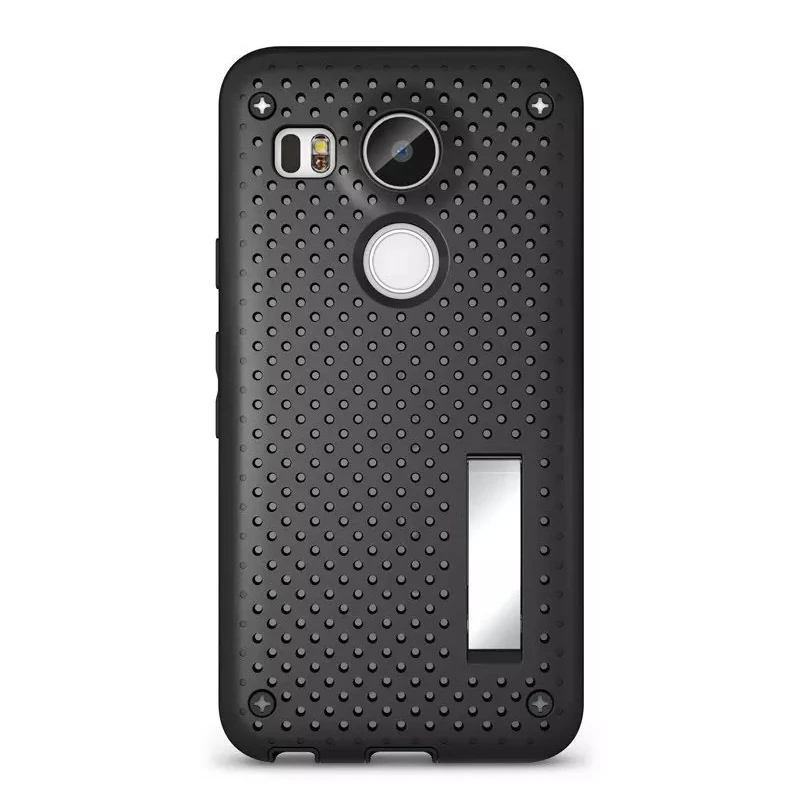 Premium TPU+PC Hybrid Slim Net Stand Back Cover Phone Case for LG Nexus 5X |