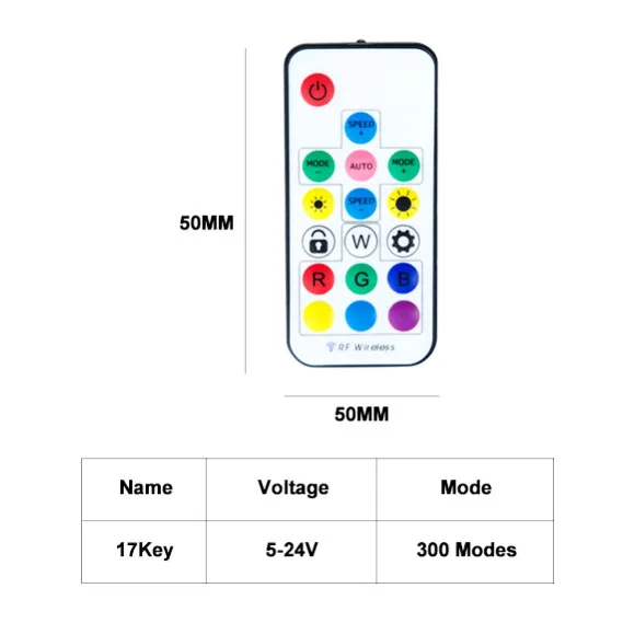 5 в 17Key RGB Led пульт дистанционного управления с USB Led Беспроводной RF Led контроллер для WS2812B SK6812 RGB волшебный цветной светодиодный светильник