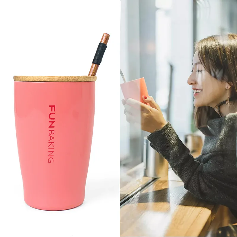 Высококачественная двойная кофейная чашка из нержавеющей стали креативная