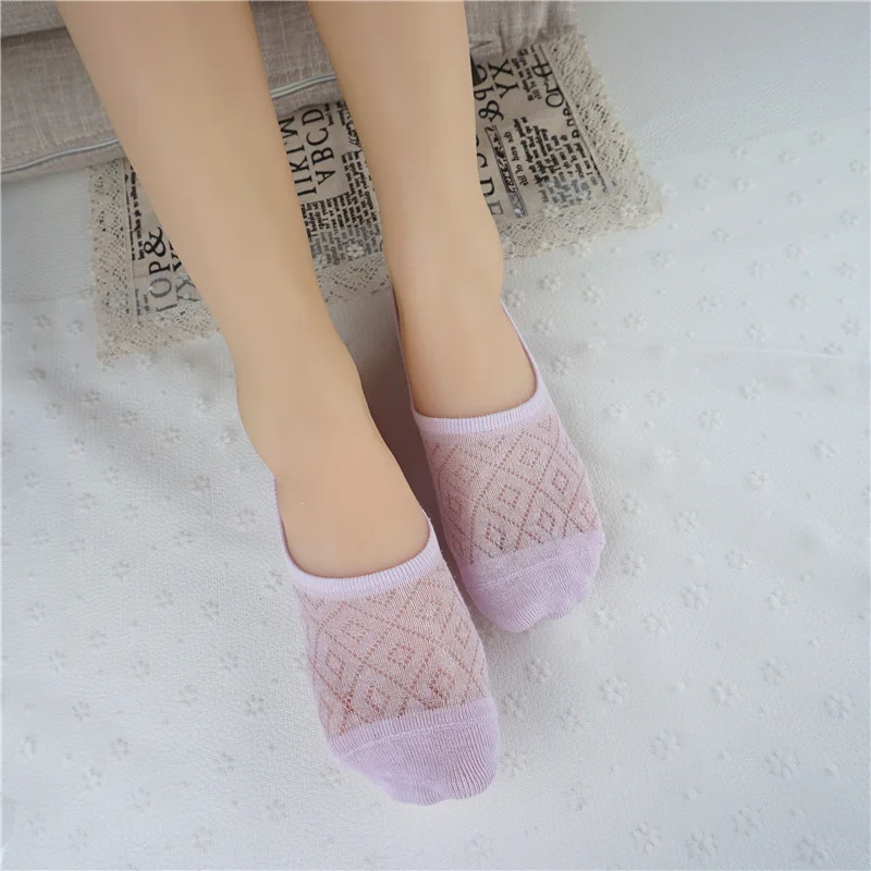 5 Pairs = 10 Pieces Summer New Non-Slip Silicone Ladies Boat Socks Invisible Breathable Sweat-Absorbent Cotton Women | Женская одежда