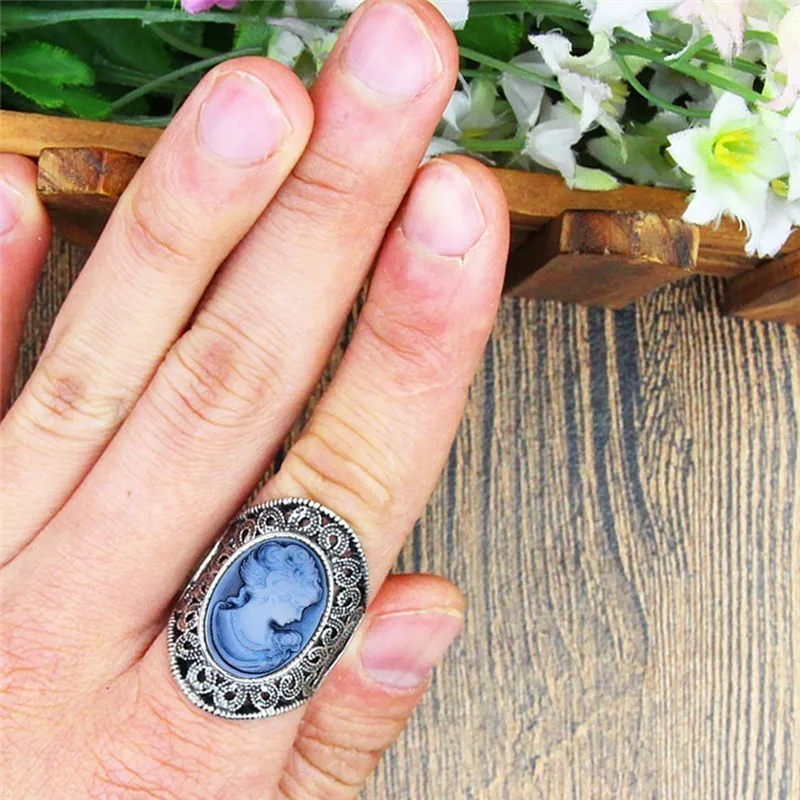 Oval Lady Queen Cameo Jewelry Set Antique Silver Plated Necklace Earrings Bracelet Fashion TS419|Ювелирные наборы| |