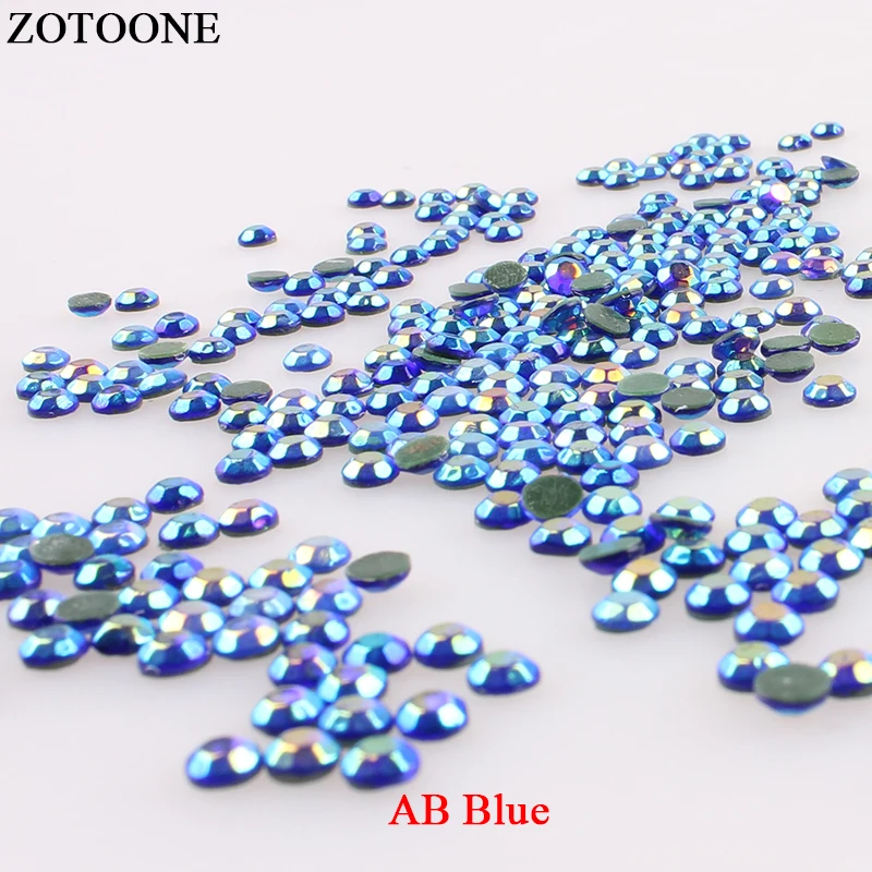 ZOTOONE ABBlue Hotfix Flatback Rhinestones Strass Nail Art Applique Iron On For Clothing Transfer Designs Decoration | Дом и сад