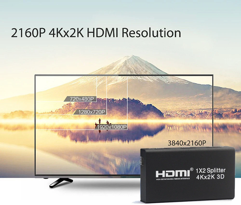AIXXCO HDCP 4 K HDMI разделитель Full HD 1080 p видео HDMI переключатель 1X2 сплит 1 в 2 выход усилитель двойной дисплей для HDTV DVD