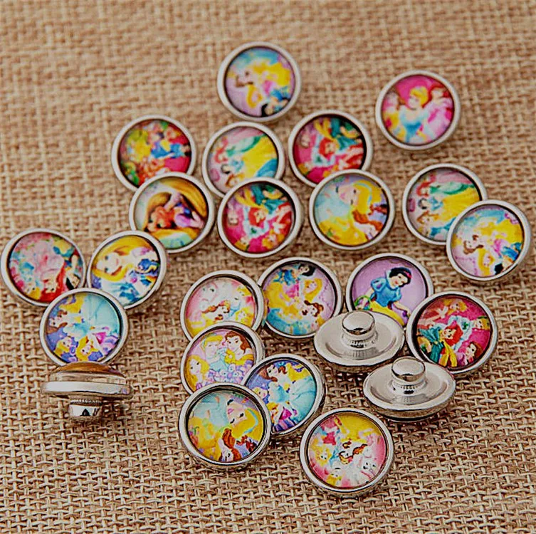 Стеклянные купольные кабошоны смешанных цветов 50 шт./лот аниме Анна и Эльза 12 мм