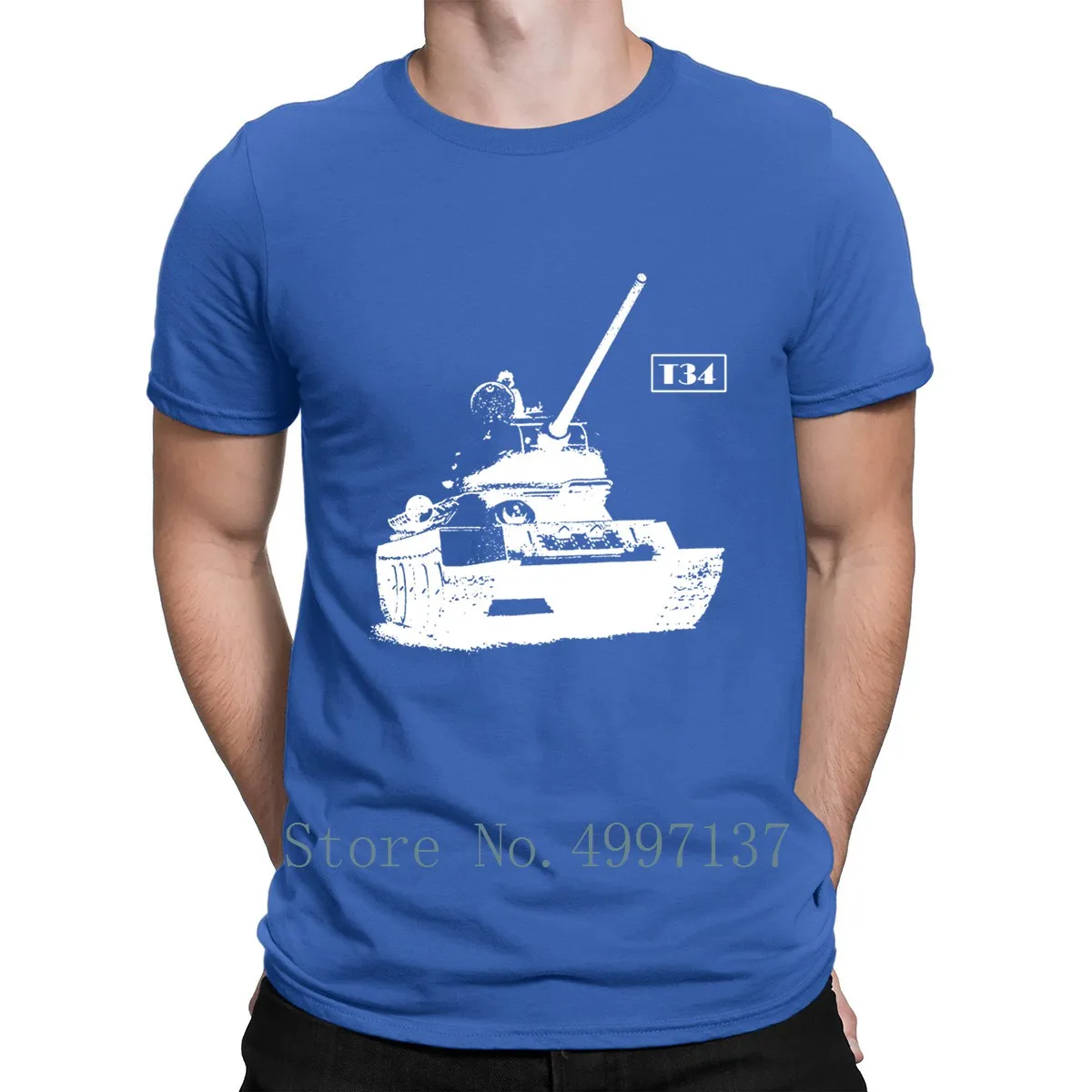 Футболка T34 советская весна-осень хлопок трендовая печать новый размер новая