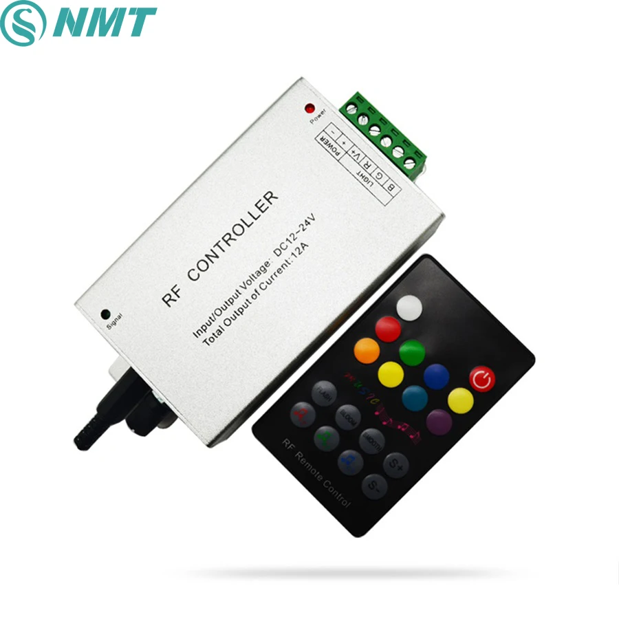 18 клавишный RGB LED музыкальный контроллер 12 В 24 аудио звук 3 канала * 4A 12A RF 433 92 МГц