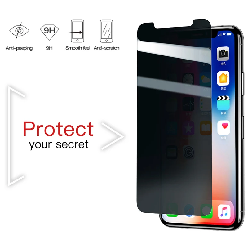 Baseus закаленное Стекло для iPhone XS Max Xr X S R Экран протектор Анти Подглядывание конфиденциальности Защитная пленка Стекло для iPhone 8 7 Plus