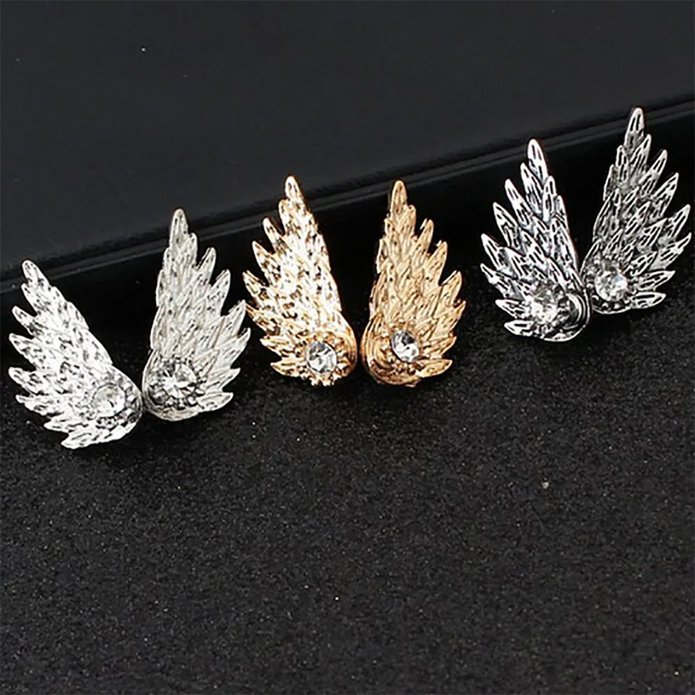 1 пара женские серьги в форме крыльев сплав гвоздики имитация блестящие