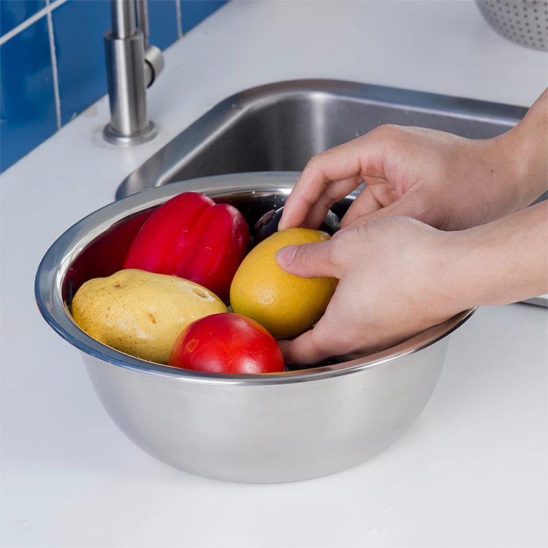 5Pcs/Set Kitchen 304 Stainless Steel Colander Drain Basket Vegetable Fruit Washing Food Basin Pot Cooker Filtering | Дом и сад