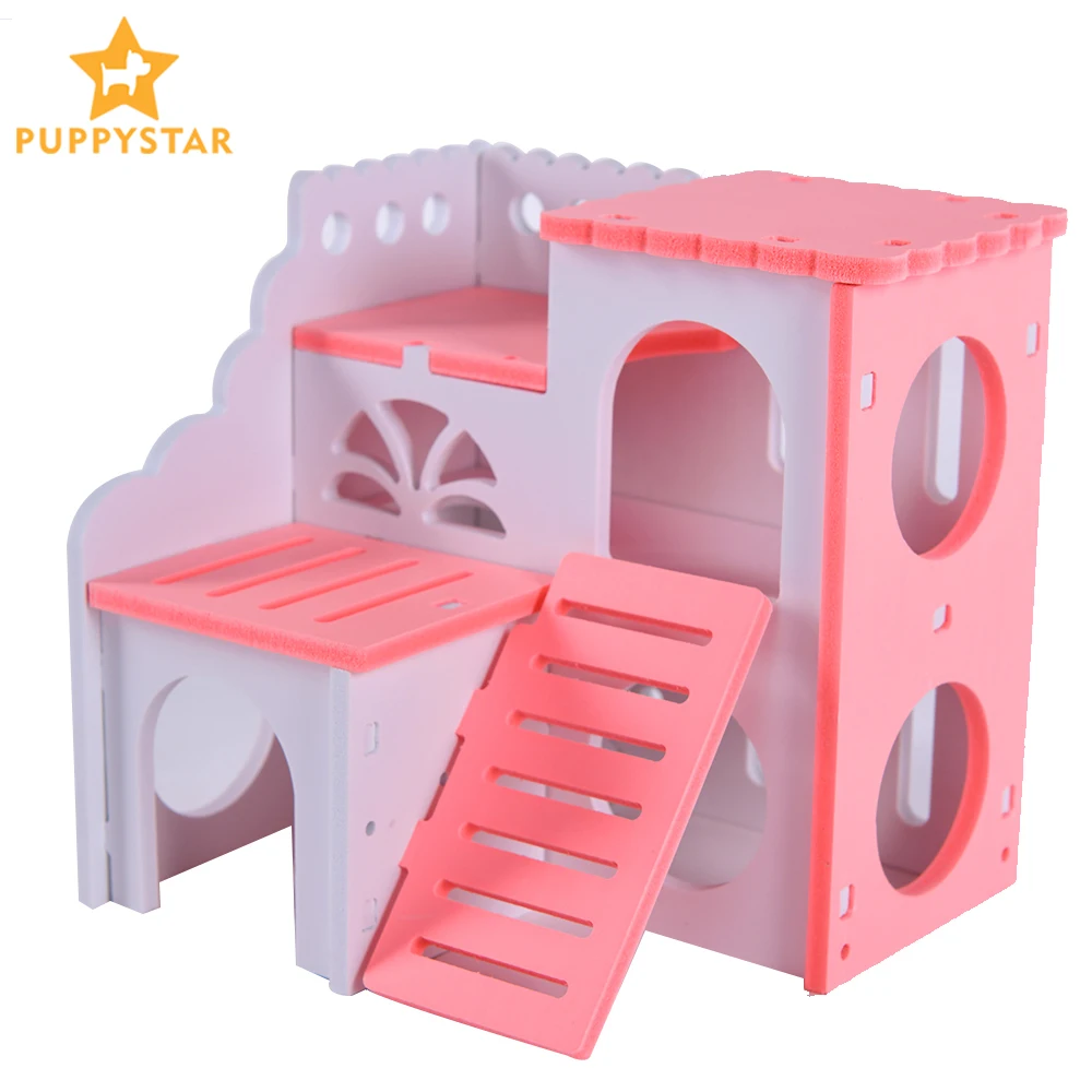 Розовая деревянная клетка для хомяков морская свинка роскошная Клетка крыс