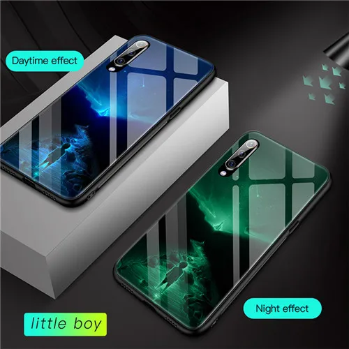 little boy Роскошный чехол Lu mi nous из закаленного стекла для Red mi 4X5 Plus Note 5 6 7 Pro, чехол для телефона с ночным свечением для mi 5 6 8 9se, чехол - Цвет: little boy