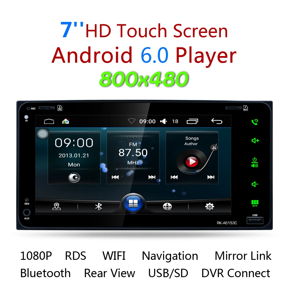 Хит продаж rk a6153c Android 6.0 Системы 7 &quotCar MP5 мультимедийный плеер с GPS Bluetooth AM/FM/RDS Радио